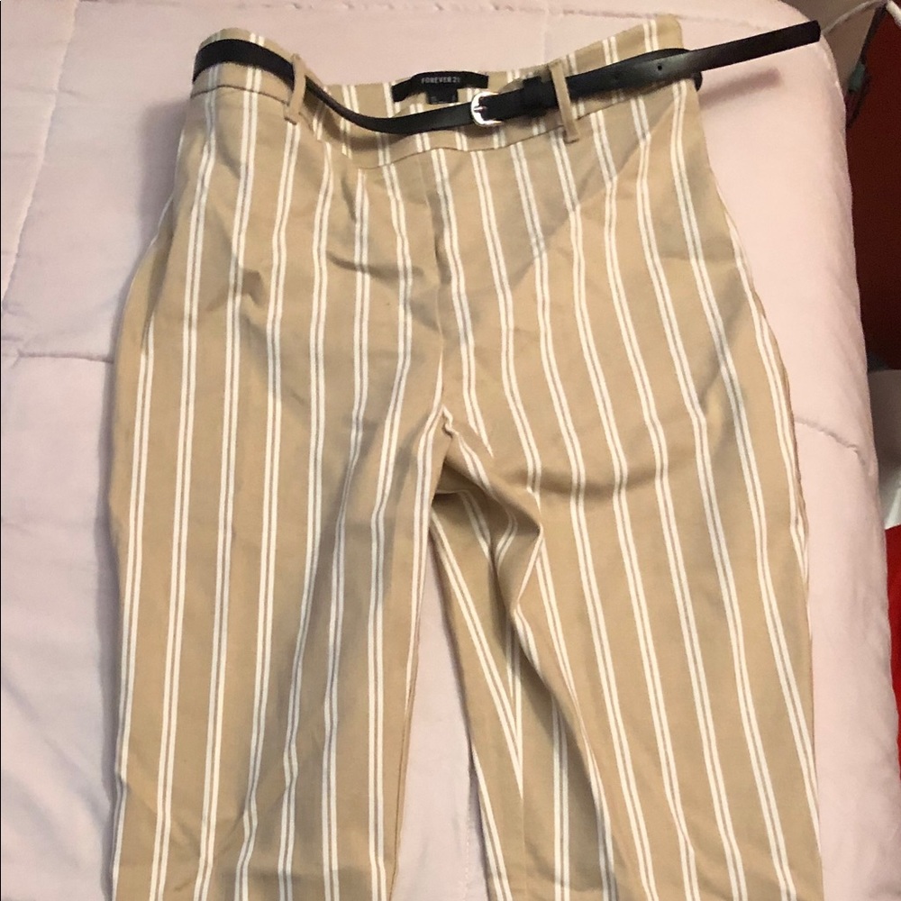 high rise straight leg pants w/ removable belt